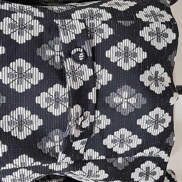 Sigrid Olsen Size 12 Black & Gray Floral Brocade Fitted Jacket Blazer, EUC - Picture 7 of 16